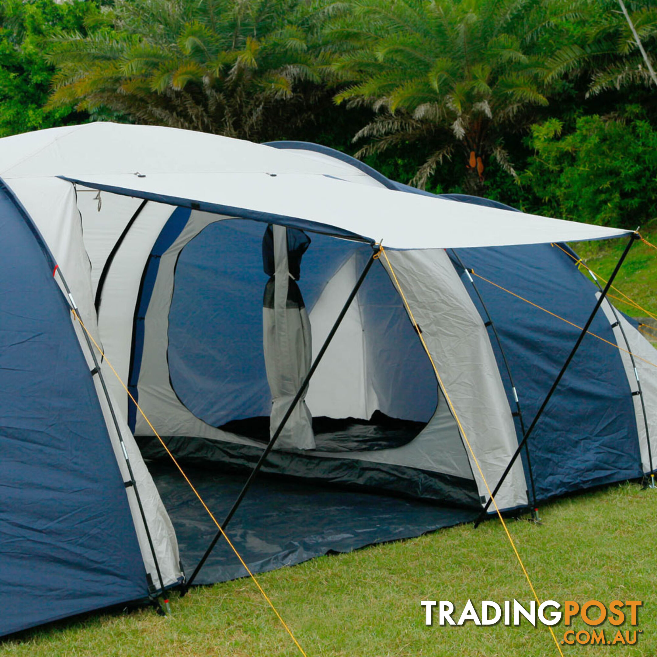 12 Person Family Camping Tent Navy Grey