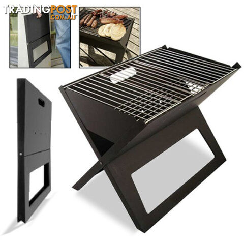 Portable Notebook Grill BBQ Foldable Folding Charcoal Camping Barbecue Picnic - photo 3 of 4