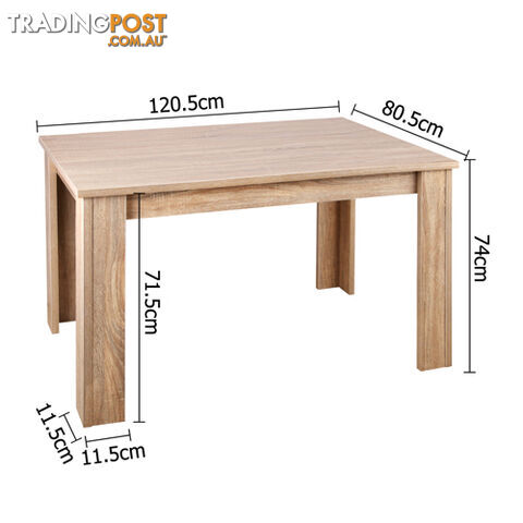 Rectangular 4 Seater Dining Table Natural Wood