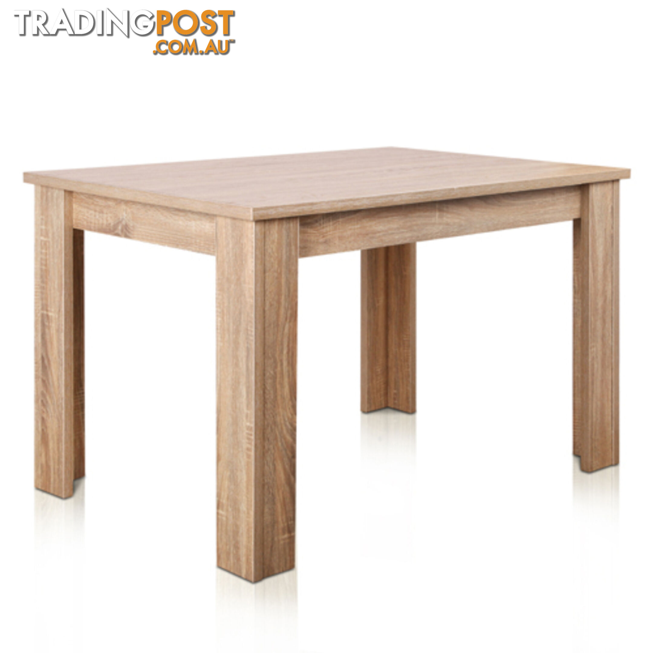 Rectangular 4 Seater Dining Table Natural Wood