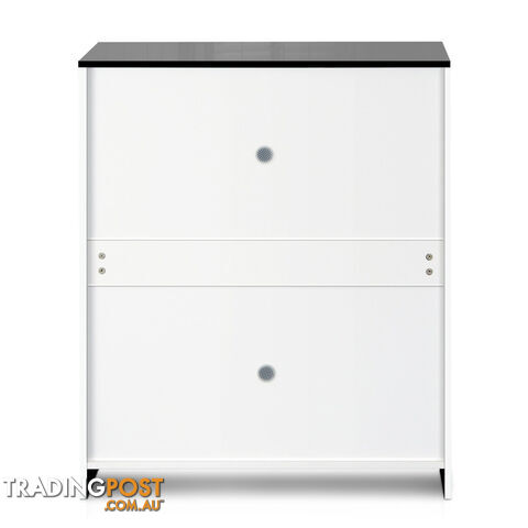 High Gloss Shoe Cabinet Rack Black / White