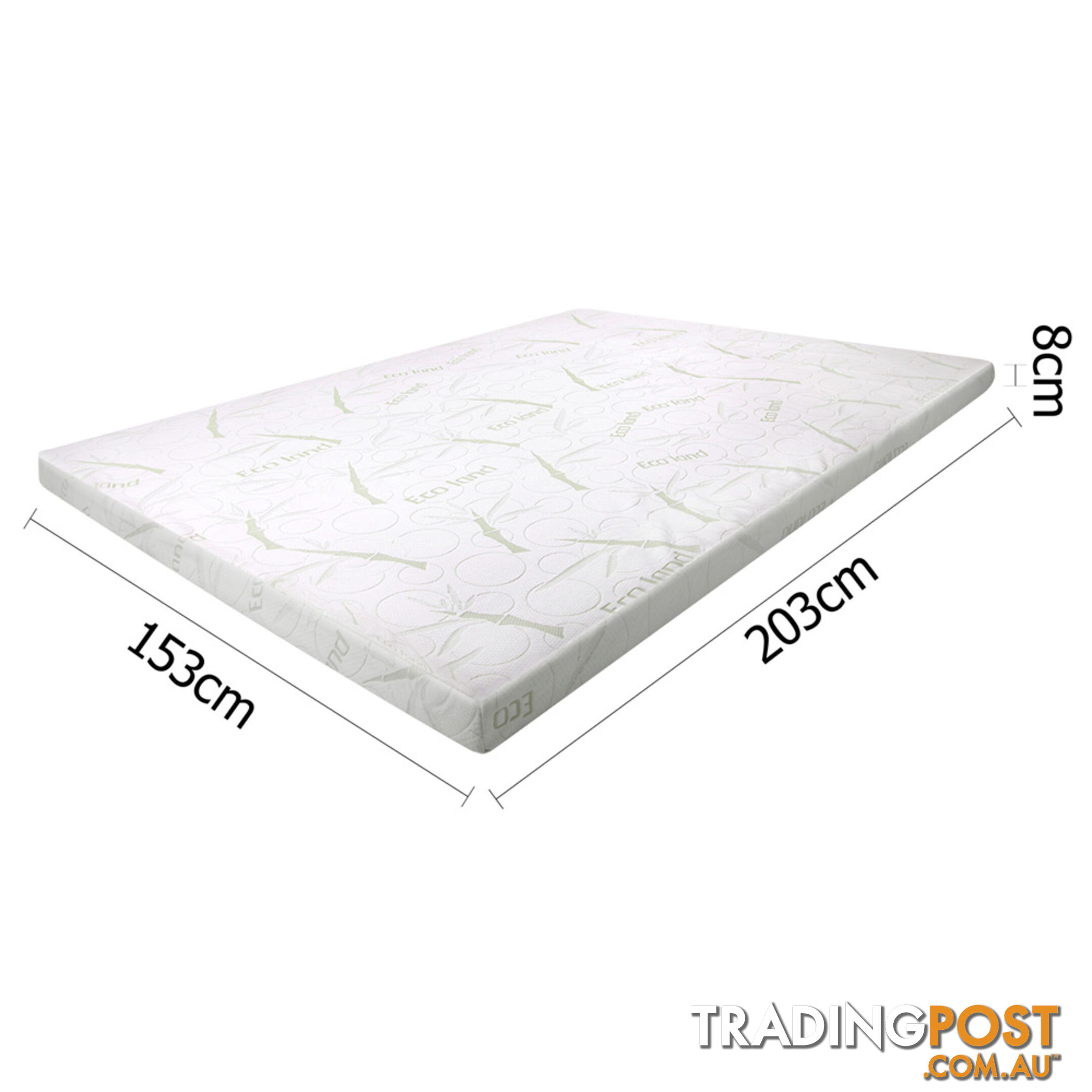 8cm Cool Gel Memory Foam Mattress Topper Eco-Friendly Bamboo Fabric Cover Queen