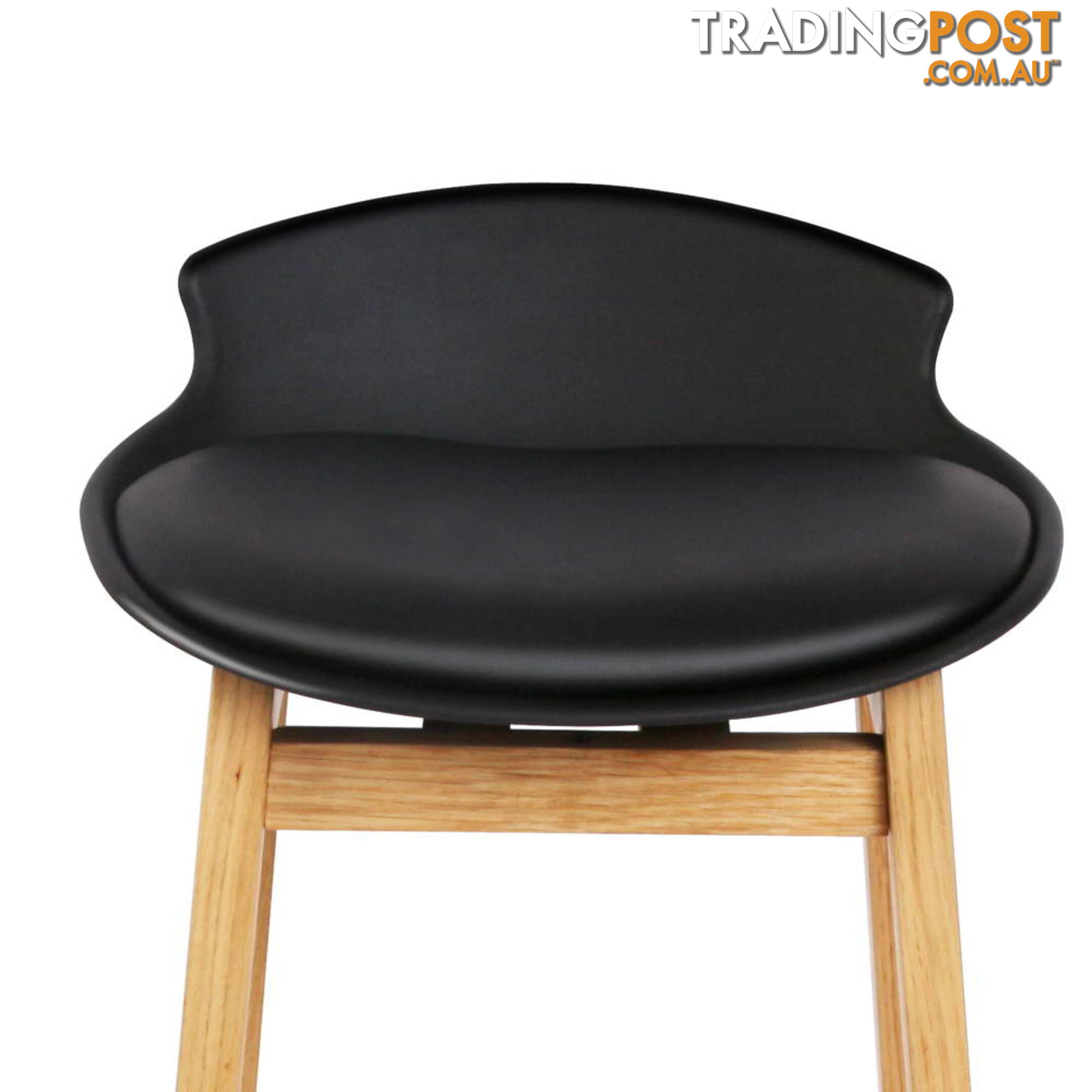 2 x High Seat Back Barstools Counter Chair Black