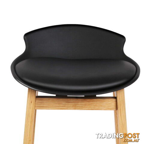 2 x High Seat Back Barstools Counter Chair Black