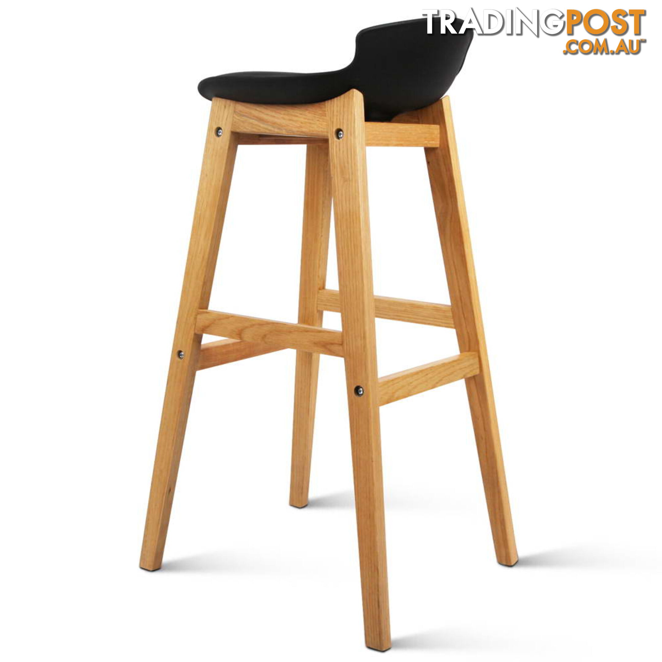 2 x High Seat Back Barstools Counter Chair Black