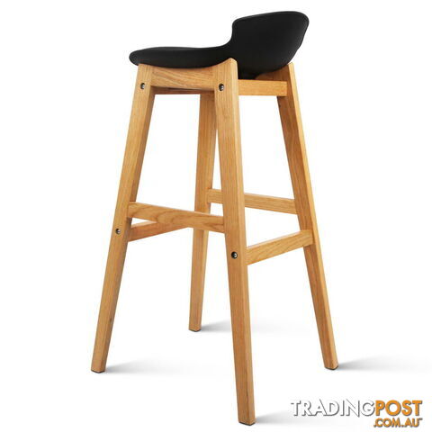 2 x High Seat Back Barstools Counter Chair Black