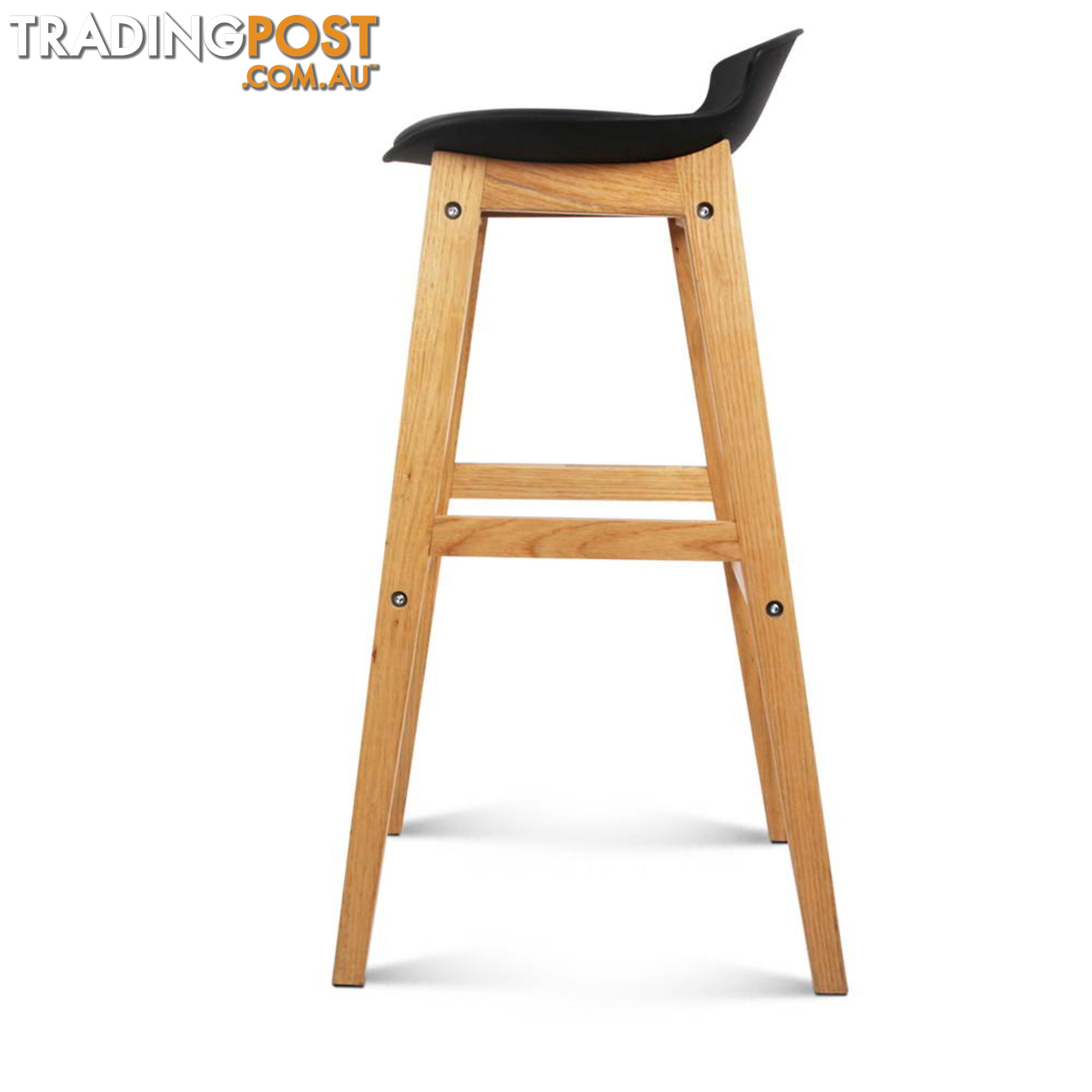 2 x High Seat Back Barstools Counter Chair Black