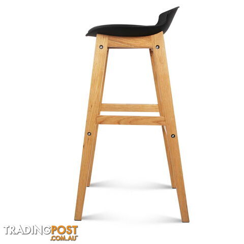 2 x High Seat Back Barstools Counter Chair Black