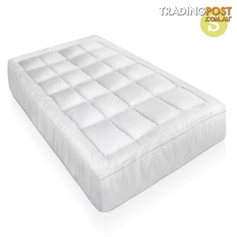 1000GSM Bamboo Fabric Pillowtop Mattress Topper Bed Cover Protector 5cm Single