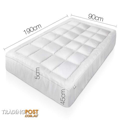 1000GSM Bamboo Fabric Pillowtop Mattress Topper Bed Cover Protector 5cm Single - photo 2 of 9