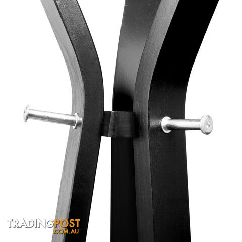 Clothes Stand Wooden Coat Rack Hat Jacket Hanger Black - photo 4 of 8
