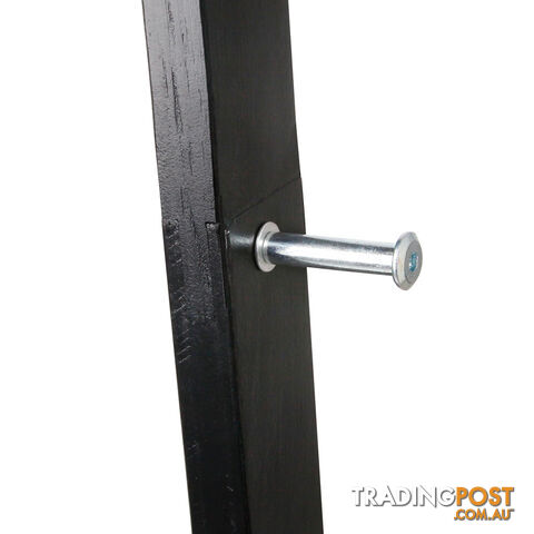 Clothes Stand Wooden Coat Rack Hat Jacket Hanger Black - photo 5 of 8