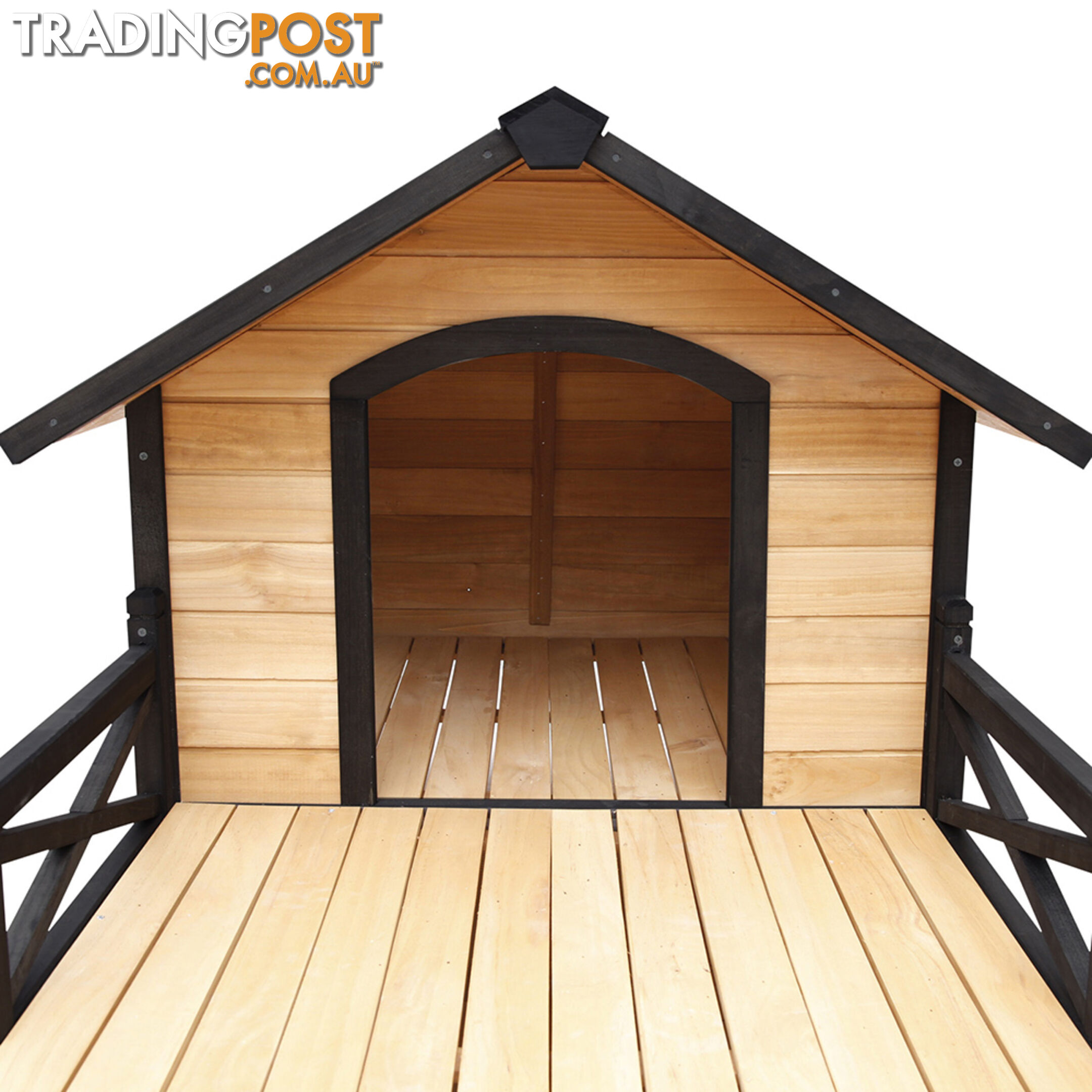 Dog Kennel with Patio - Black