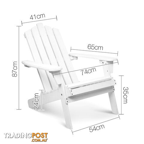 New Adirondack Foldable Wood Chair Side Table Set Outdoor Garden Deck Furniture