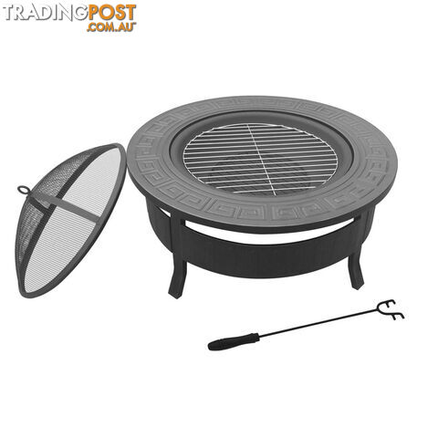 Round 2 In 1 Multi-Purpose Outdoor Camping/Patio Fire Pit BBQ Table