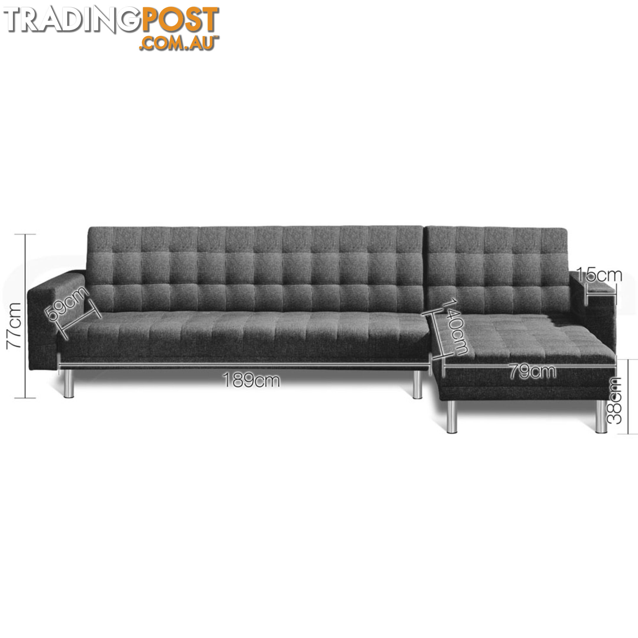 Premium Faux Linen Modular Sofa Bed Couch Futon Suite 5 Seater Indoor Lounges