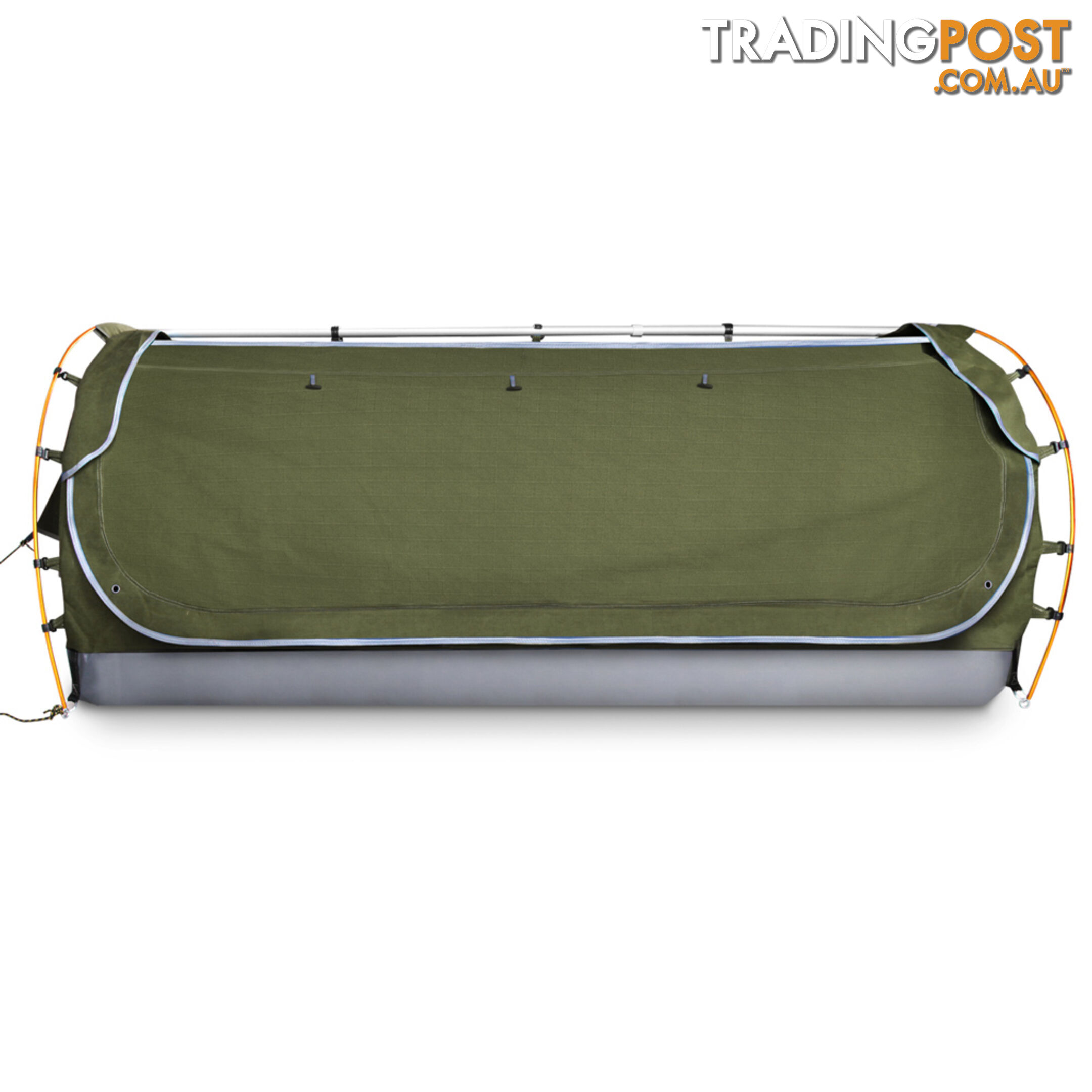 Free Standing Camping Canvas Swag Dome Tent 6cm Mattress Pillow Double Celadon