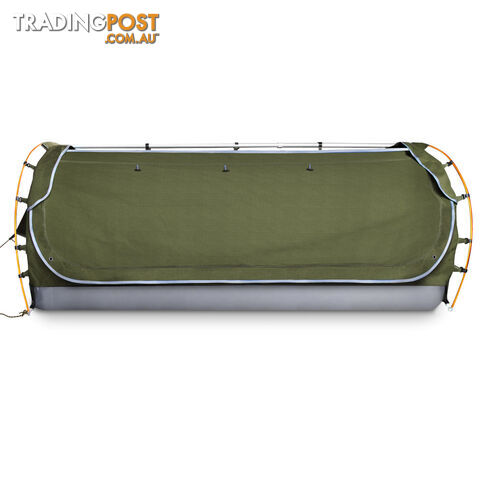 Free Standing Camping Canvas Swag Dome Tent 6cm Mattress Pillow Double Celadon