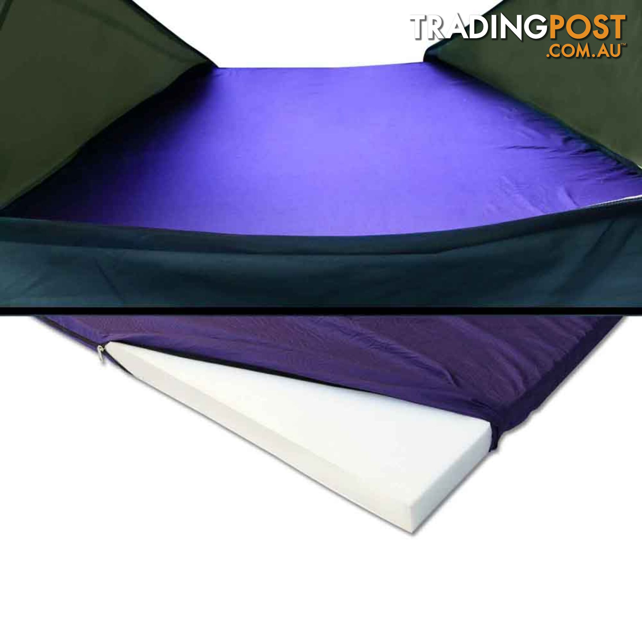 Free Standing Camping Canvas Swag Dome Tent 6cm Mattress Pillow Double Celadon