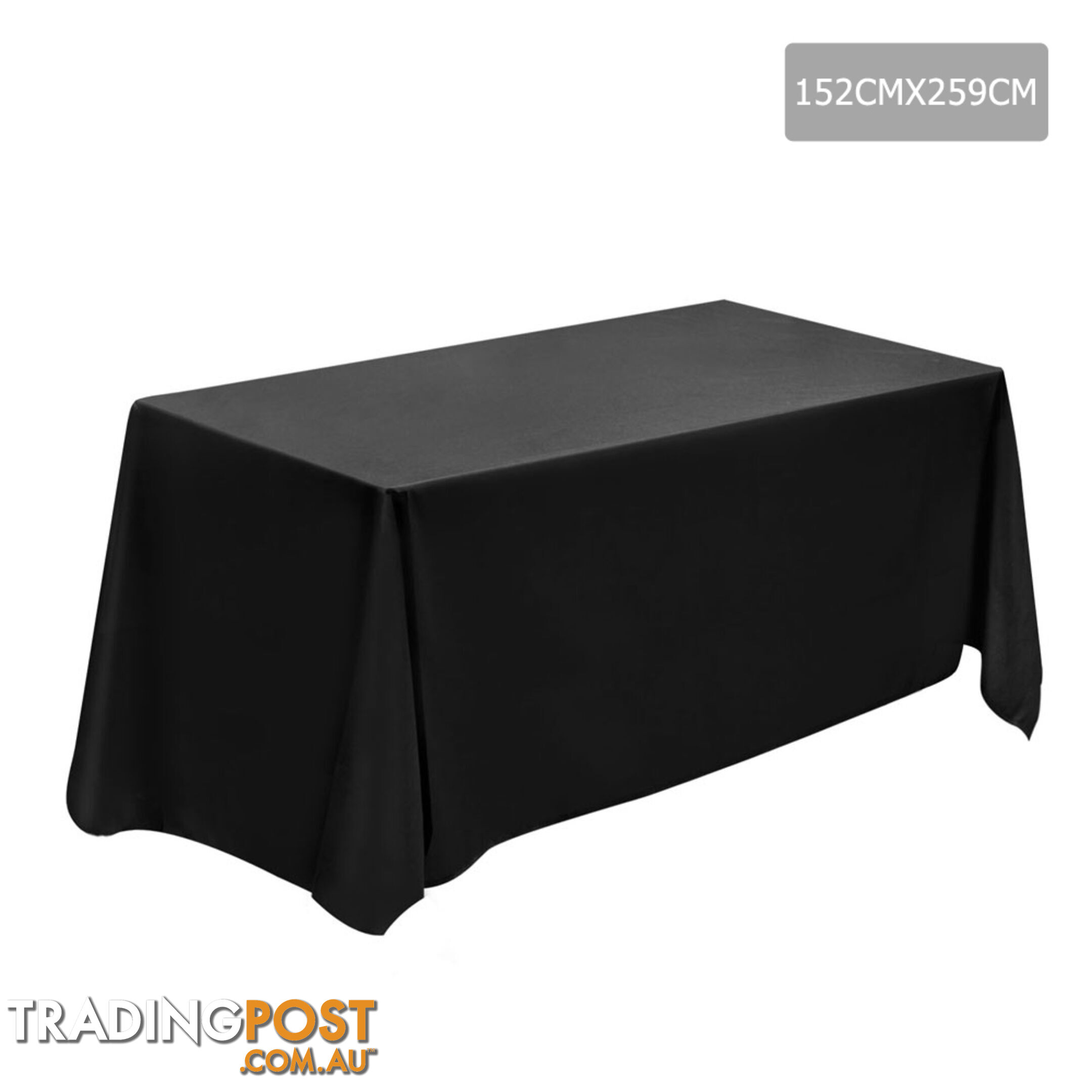 6 Pcs Wedding Table Cloth Rectangle 259cm Black