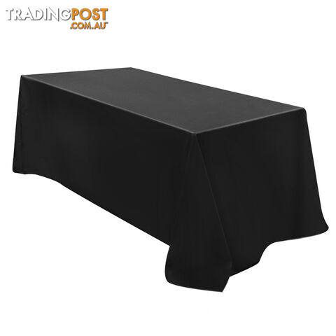 6 Pcs Wedding Table Cloth Rectangle 259cm Black