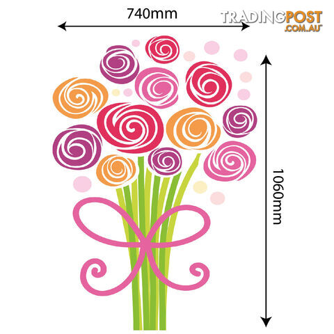 Extra Large Size Bouquet of Flowers Wall Stickers - Totally Movable