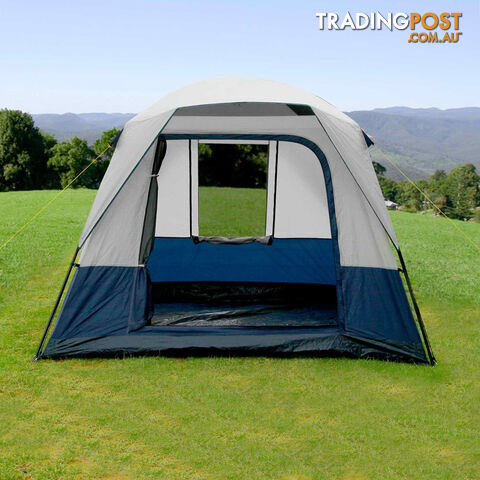 4 Person Family Camping Tent Navy Grey