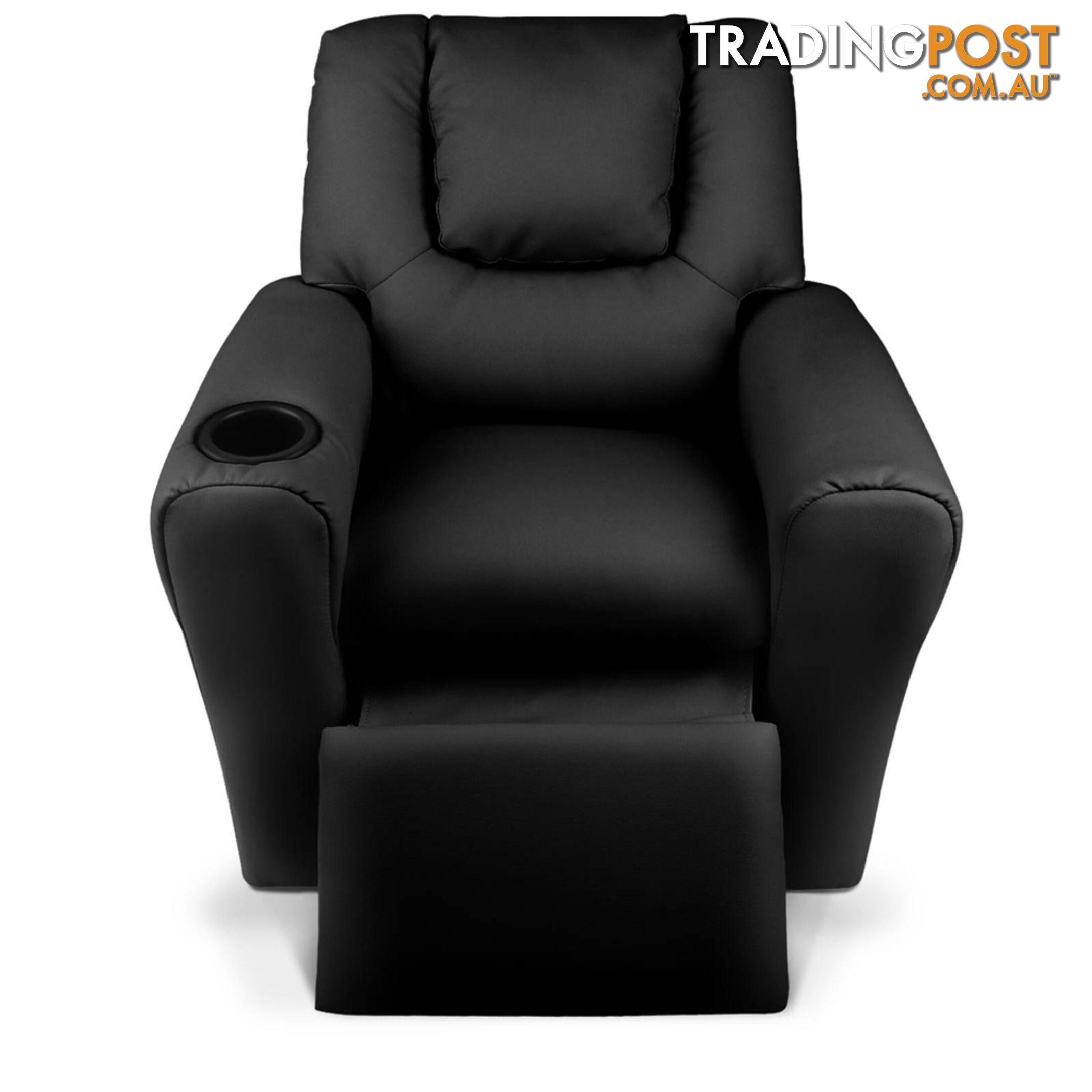 Premium Children PU Leather Sofa Kids Recliner Lounge Padded Arm Chair Black