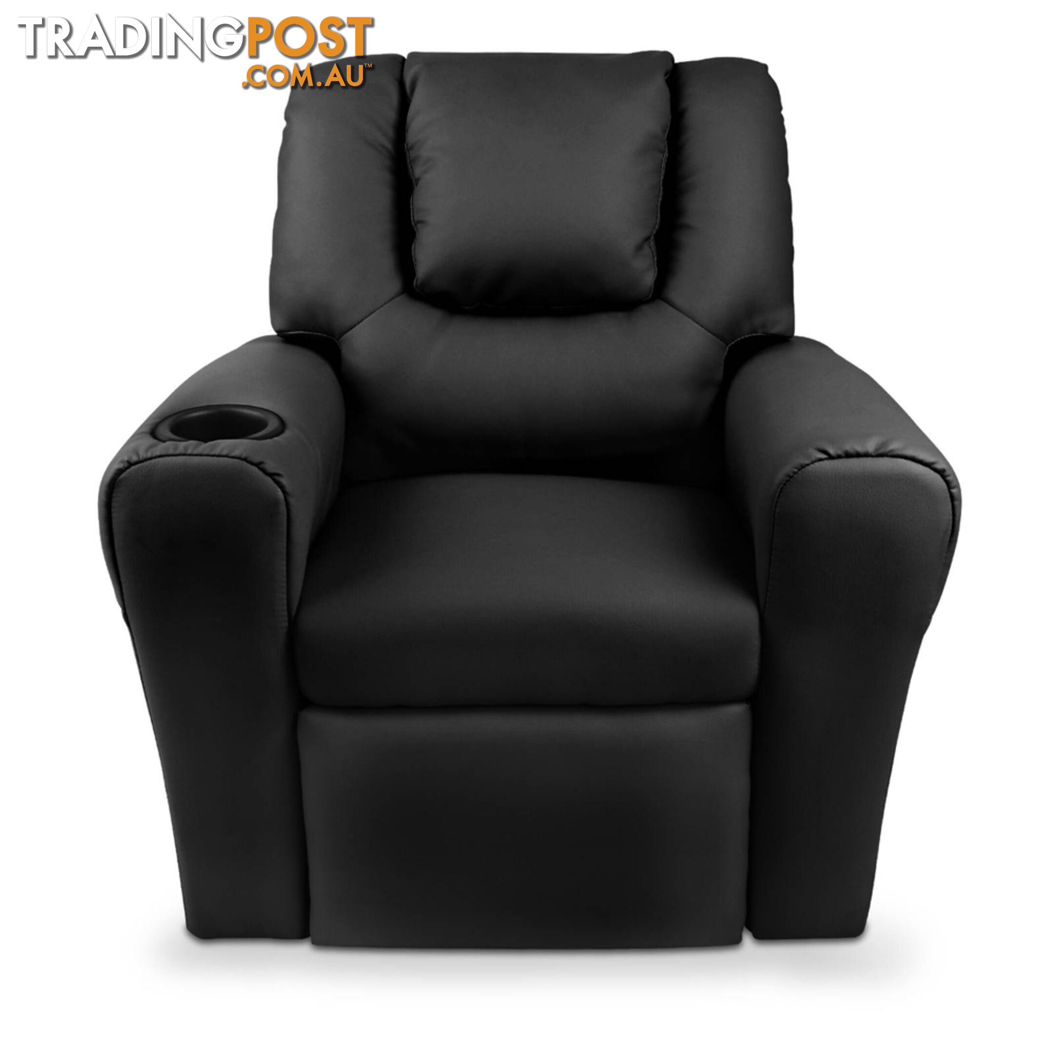 Premium Children PU Leather Sofa Kids Recliner Lounge Padded Arm Chair Black