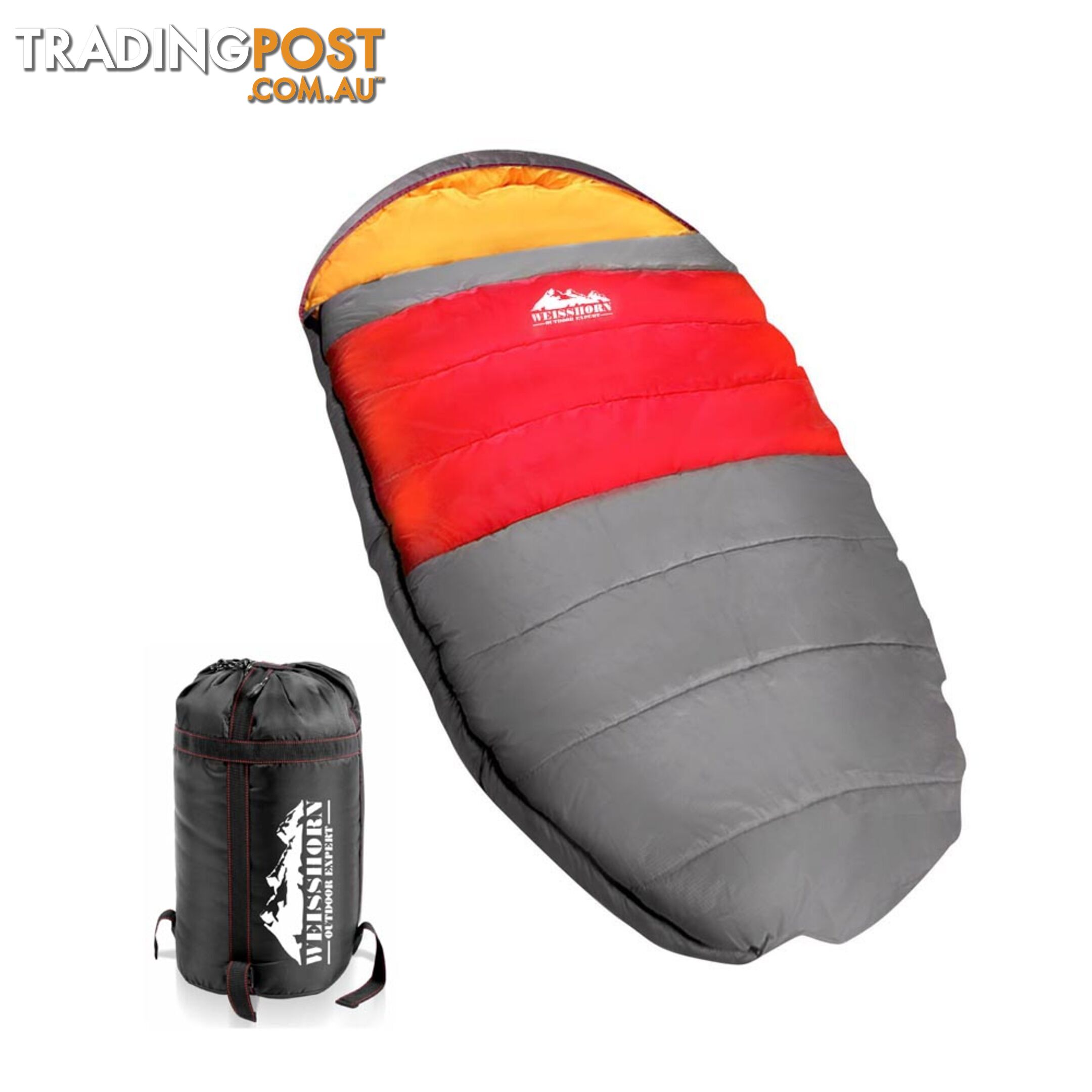 Outdoor Camping Sleeping Bag Winter Pebble Thermal Tent Hiking King Red -15_C