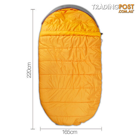 Outdoor Camping Sleeping Bag Winter Pebble Thermal Tent Hiking King Red -15_C