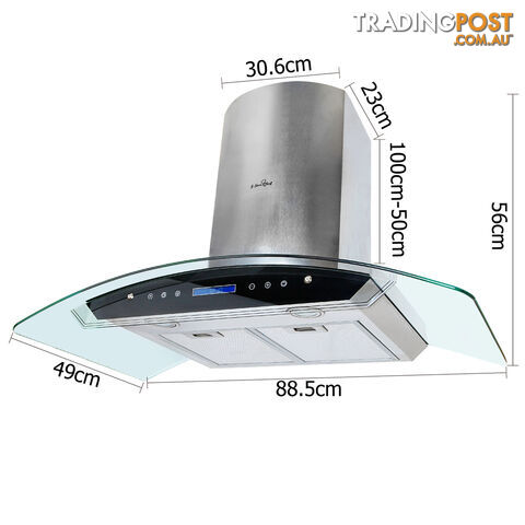 5 Star Chef 3 Fan Speed Rangehood 90cm