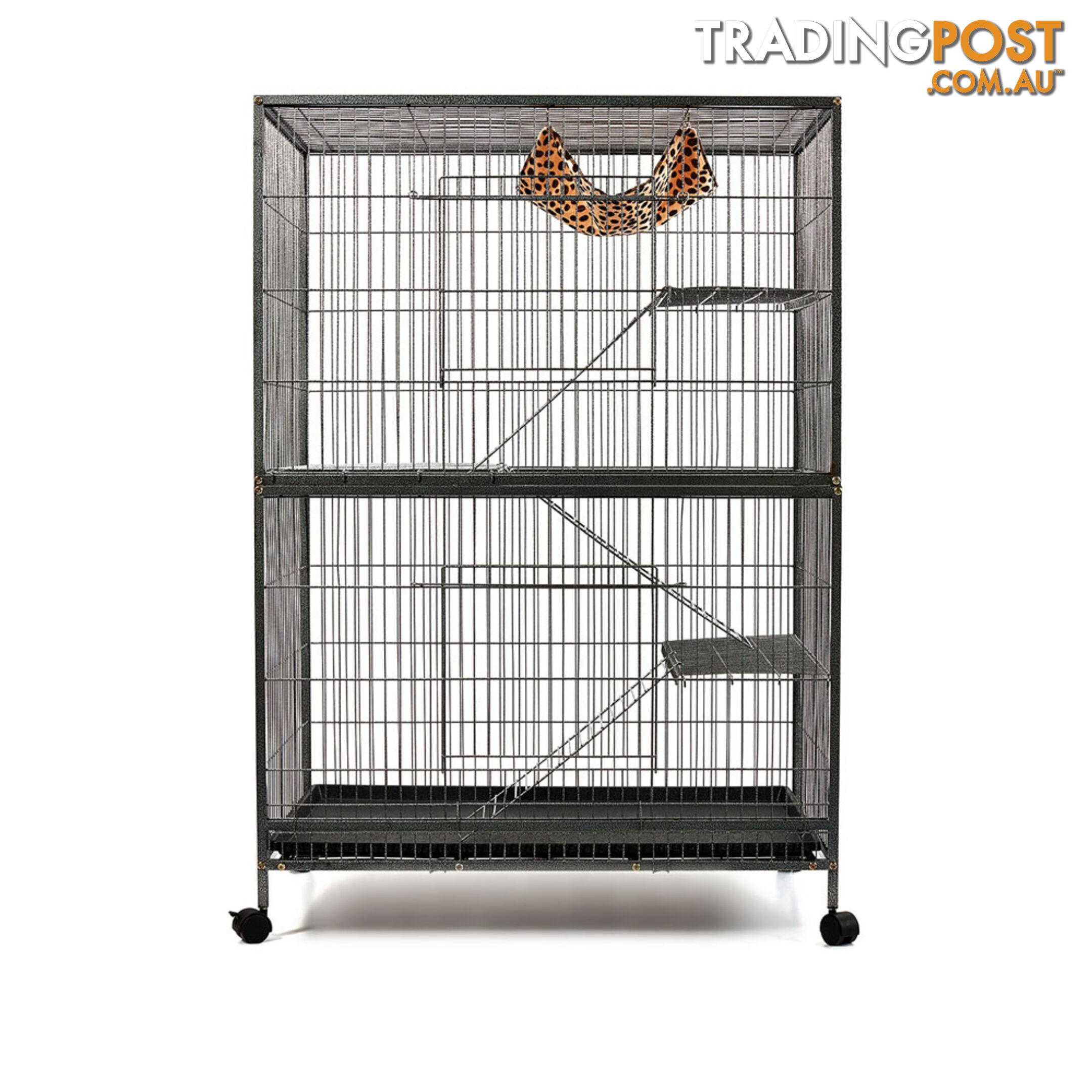 136cm Multi Level Bird Cage 3 Level Cat Ferret Hamster Rat Parrot Budgie Aviary