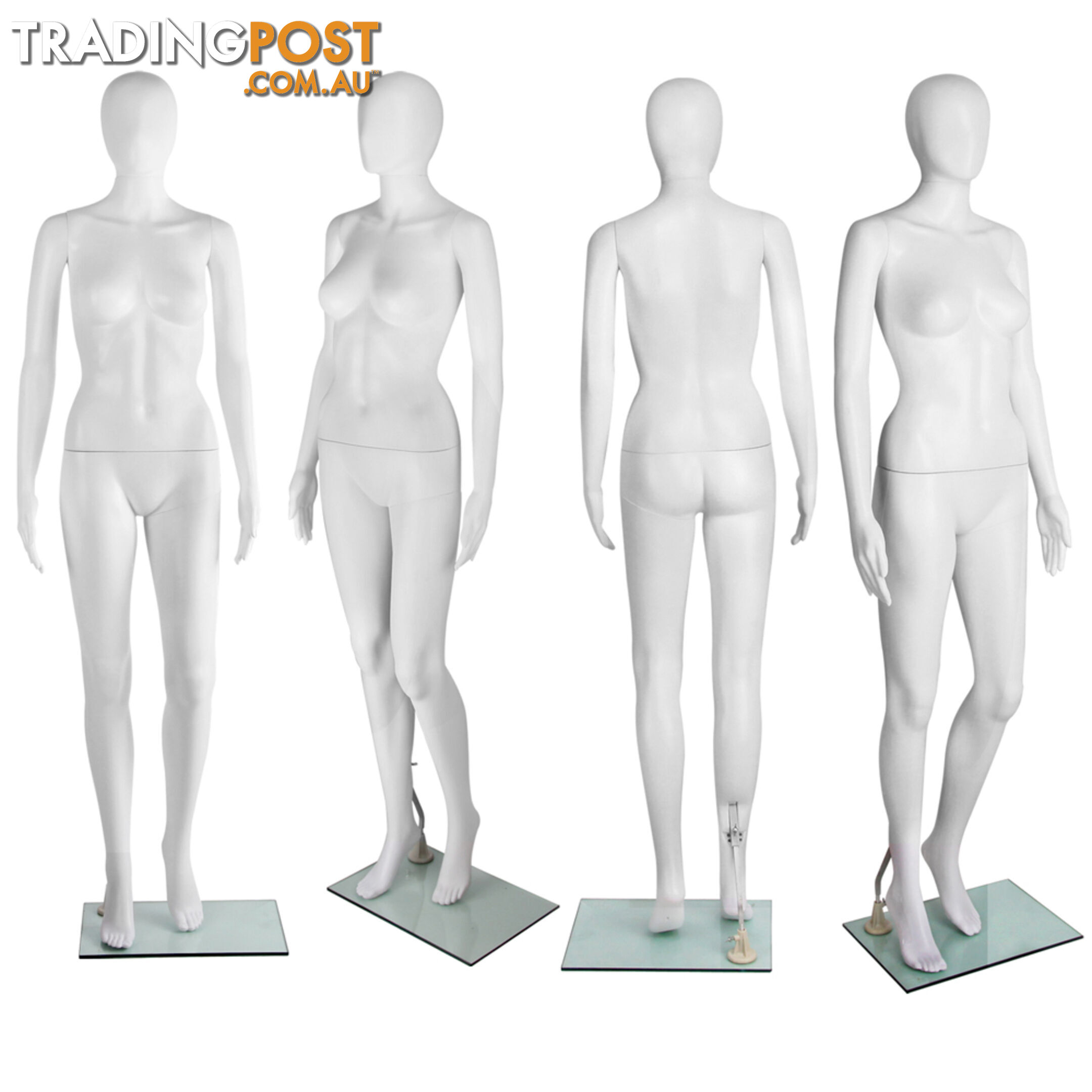 Full Body Female Mannequin Cloth Display Tailor Dressmaker Egg Head White 175cm