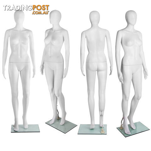 Full Body Female Mannequin Cloth Display Tailor Dressmaker Egg Head White 175cm