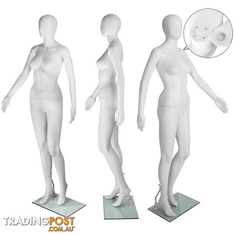 Full Body Female Mannequin Cloth Display Tailor Dressmaker Egg Head White 175cm