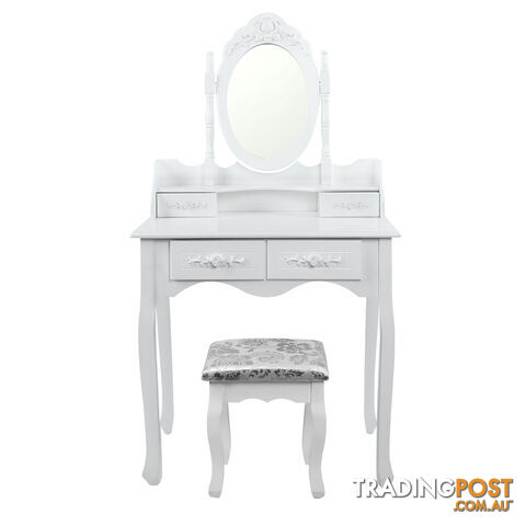 4 Drawer Dressing Table w/ Mirror White - photo 4 of 8