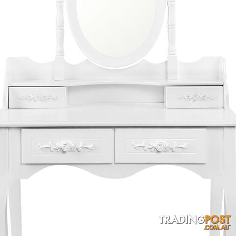 4 Drawer Dressing Table w/ Mirror White - photo 5 of 8