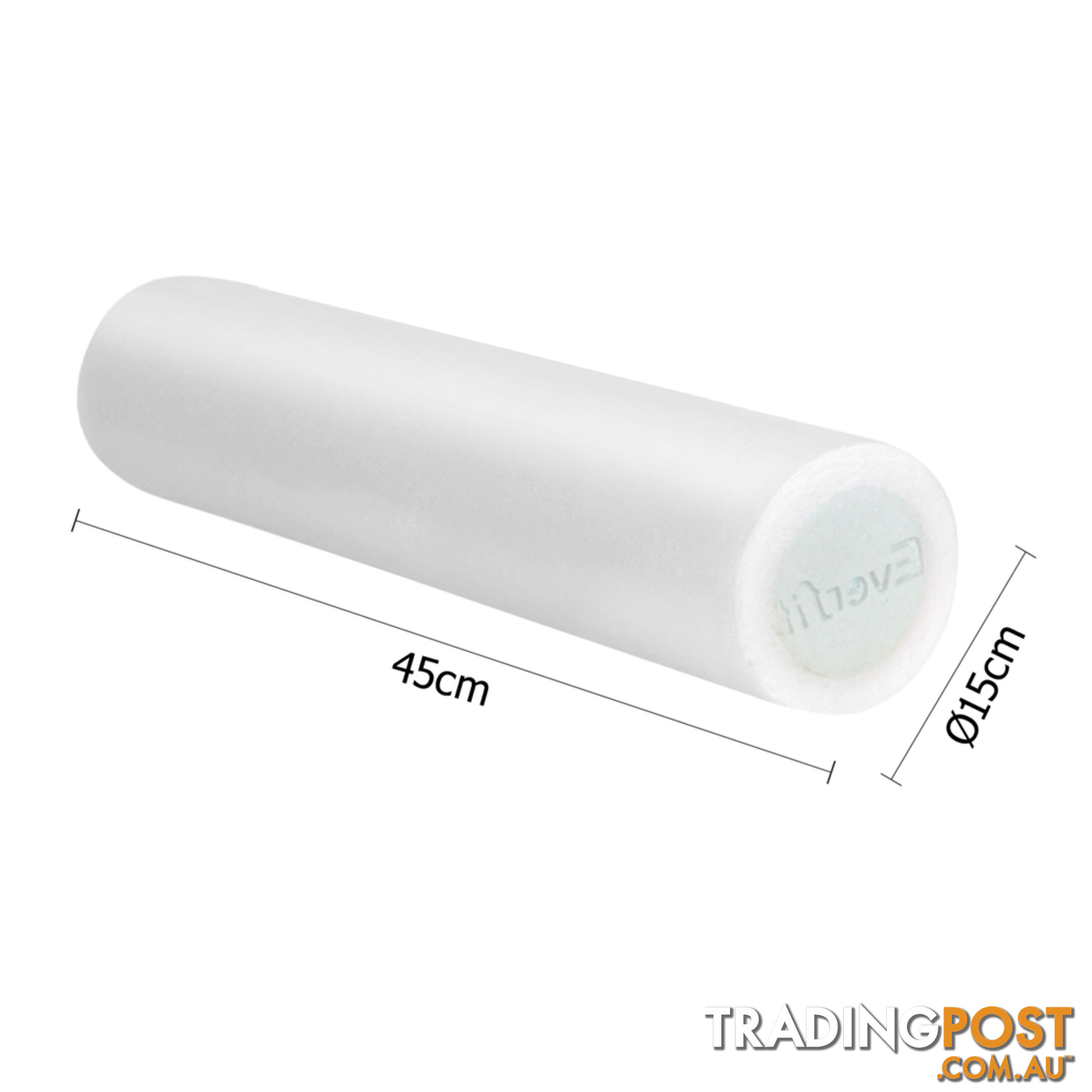 45cm EPE Foam Roller Yoga Gym Pilates Physio Stick Exercise Back Massage White