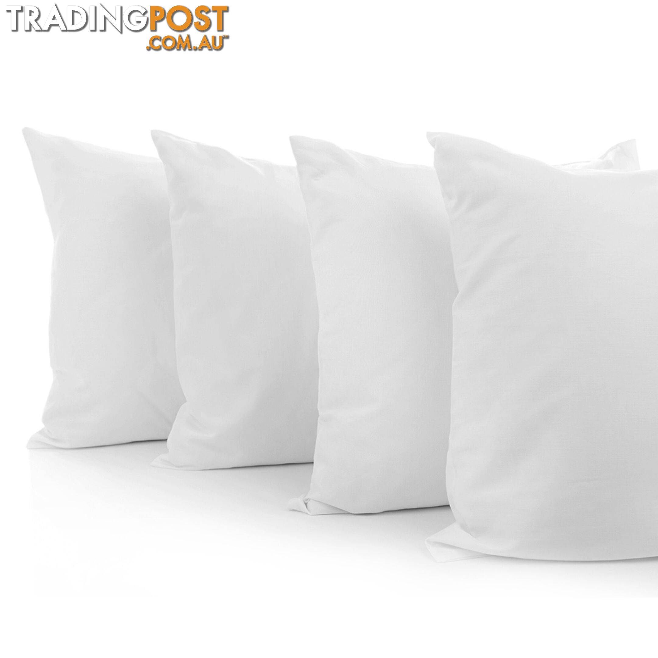 New 4 x Firm Bed Pillows Set Cotton Cover Family Hotel Air BNB 73 x 48cm