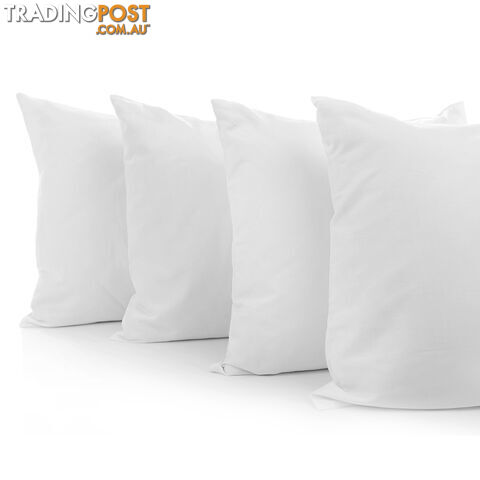 New 4 x Firm Bed Pillows Set Cotton Cover Family Hotel Air BNB 73 x 48cm