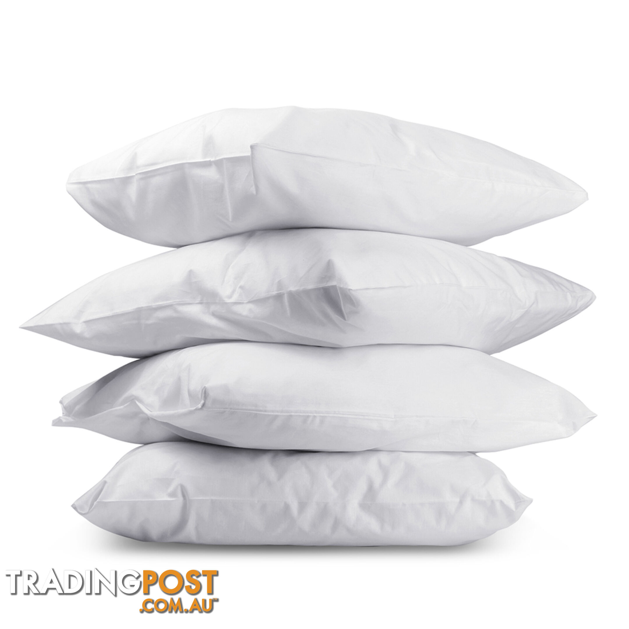 New 4 x Firm Bed Pillows Set Cotton Cover Family Hotel Air BNB 73 x 48cm