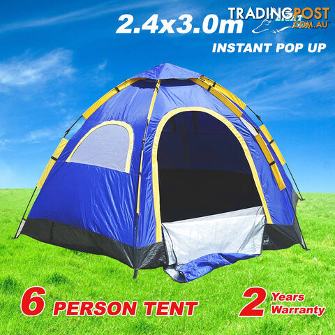 Seconds Up! 6 Person Camping Tent Hiking Fishing Waterproof Instant POP UP