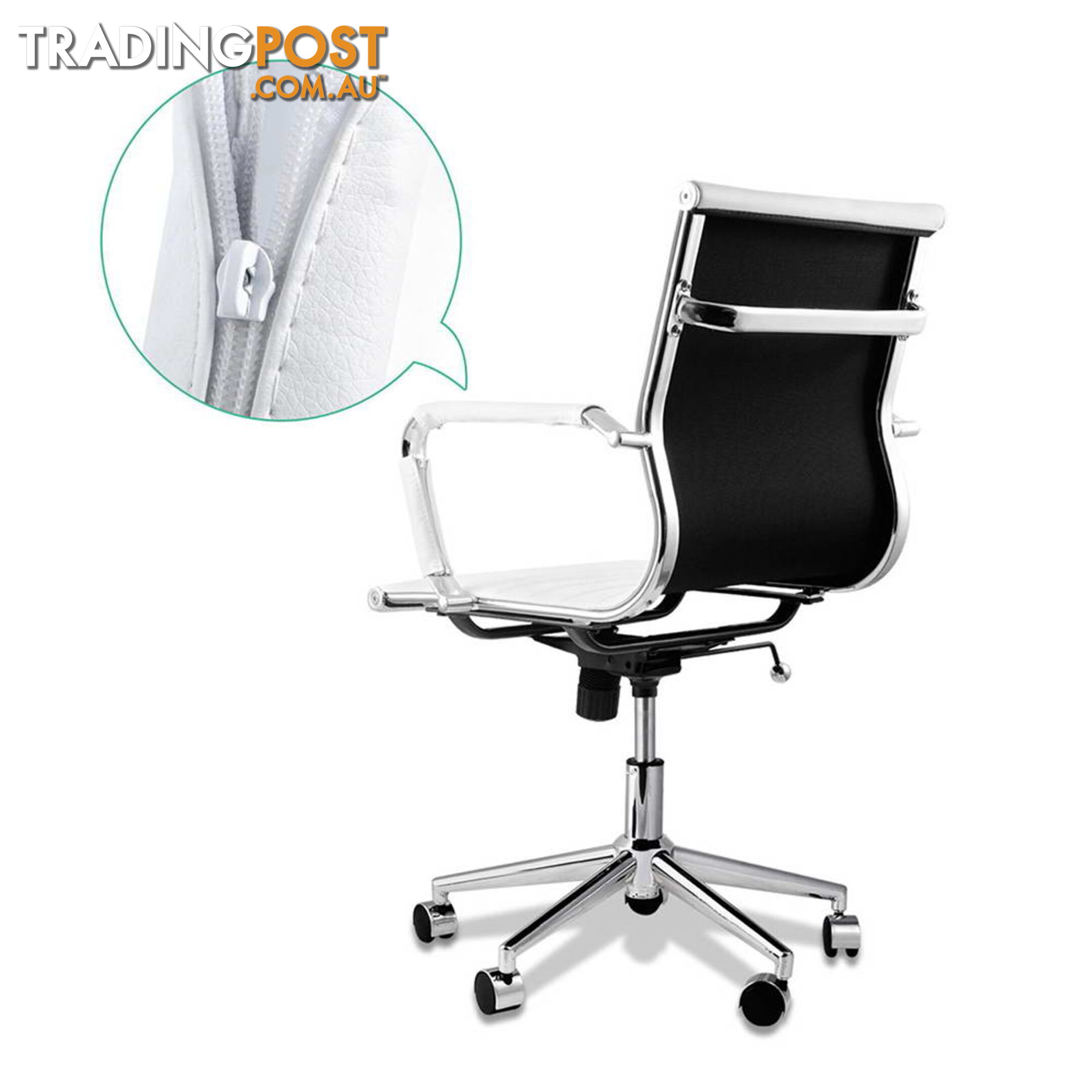 PU Leather Executive Office Computer Chair Eames Replica Ergonomic Chair White