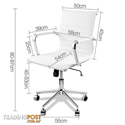 PU Leather Executive Office Computer Chair Eames Replica Ergonomic Chair White