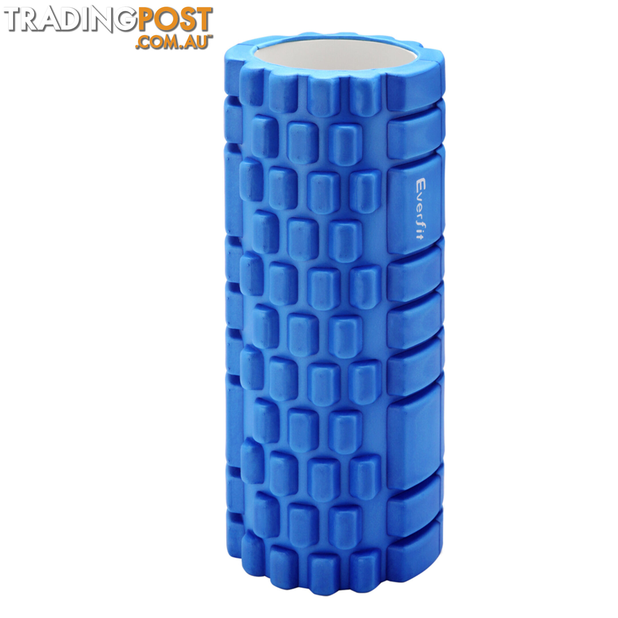 Yoga EVA Grid Foam Roller Gym Pilates Physio Massage Trigger Point Blue 33x14cm