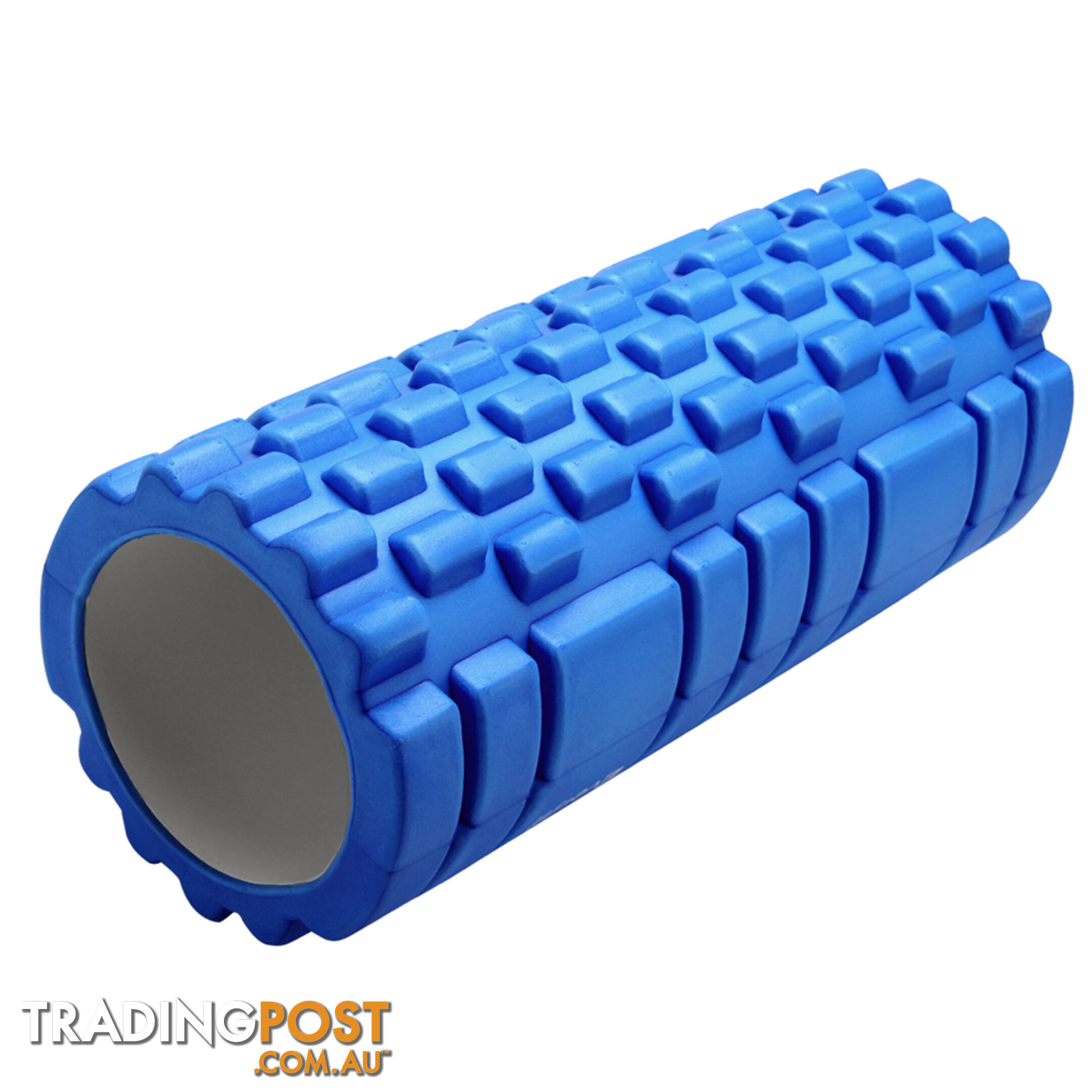 Yoga EVA Grid Foam Roller Gym Pilates Physio Massage Trigger Point Blue 33x14cm