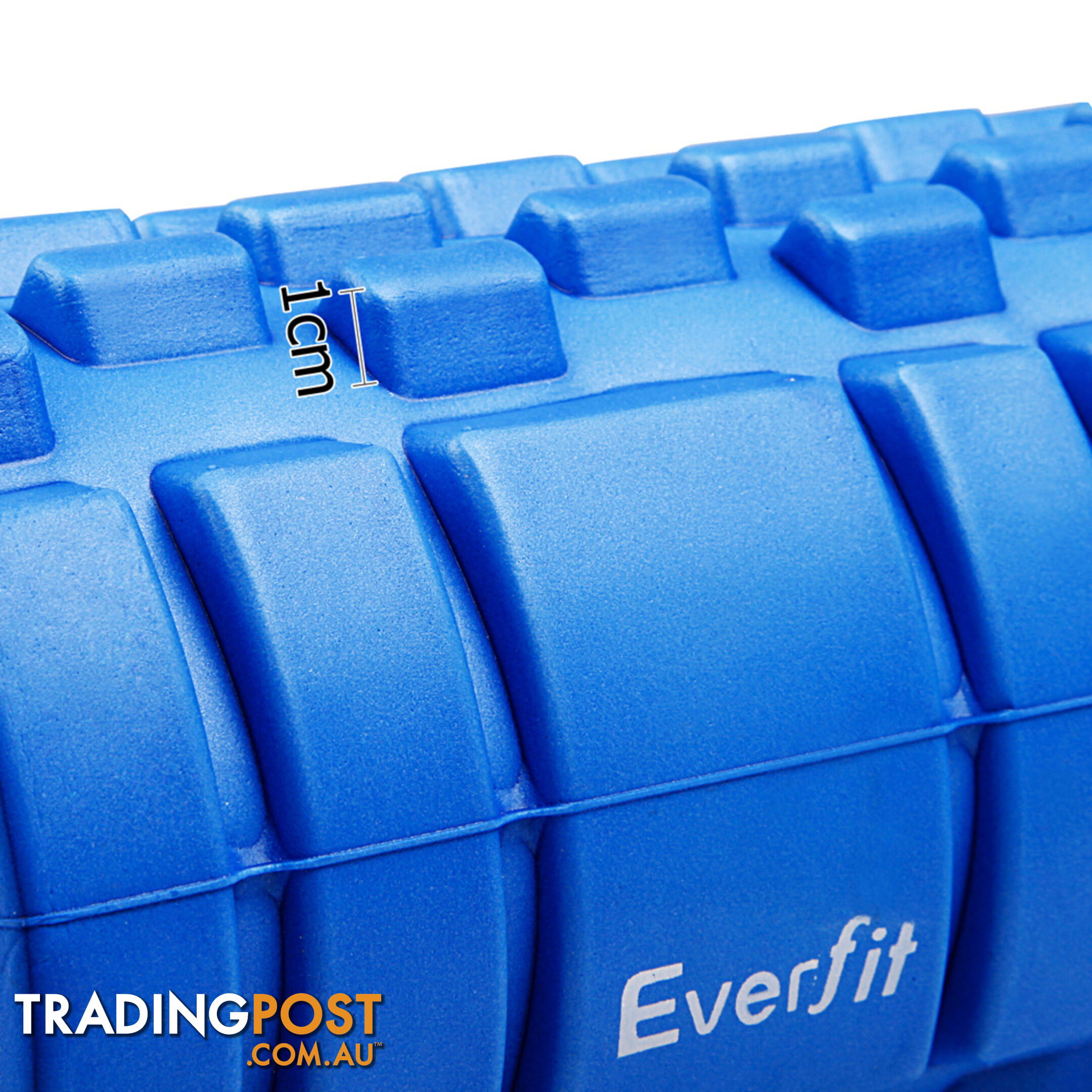 Yoga EVA Grid Foam Roller Gym Pilates Physio Massage Trigger Point Blue 33x14cm