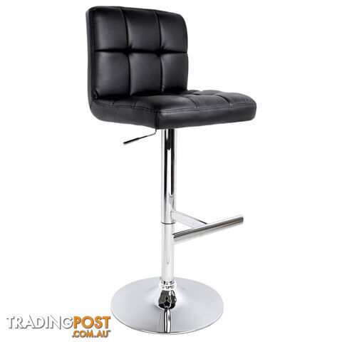 2 x PU Leather Gas Lift Bar Stool Kitchen Office Pub Barstool Swivel Chair Black