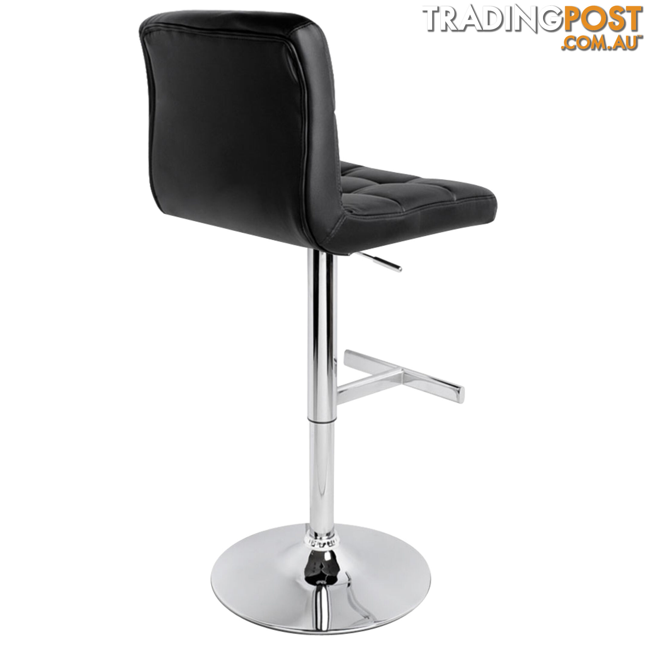 2 x PU Leather Gas Lift Bar Stool Kitchen Office Pub Barstool Swivel Chair Black